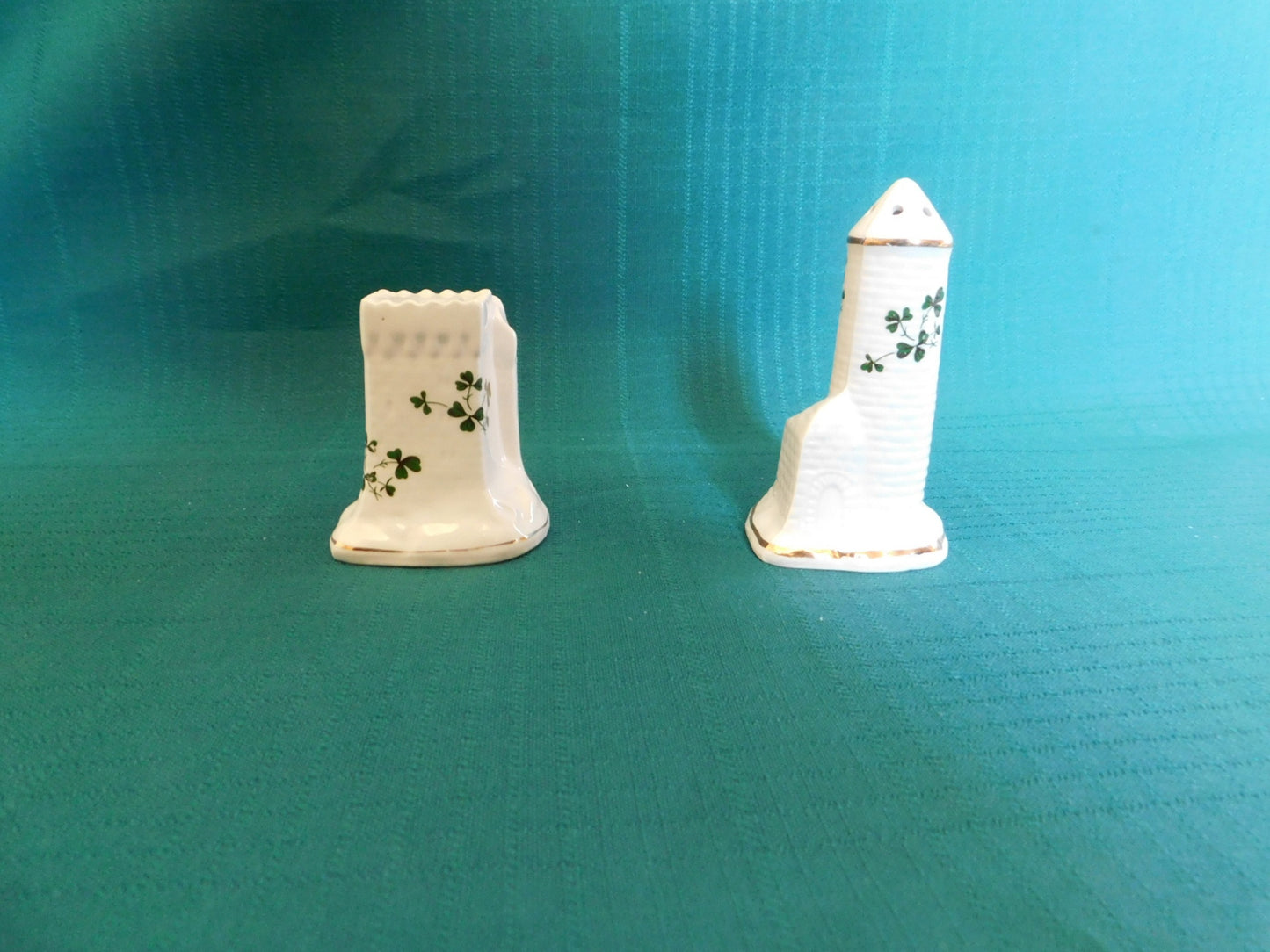 Carrigaline Shamrock figural salt and pepper set near mint condition