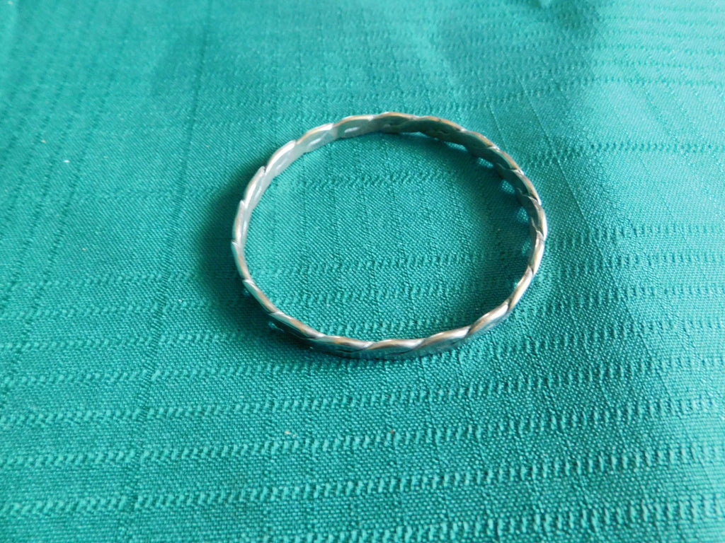 Twisted rope design sterling solid bracelet