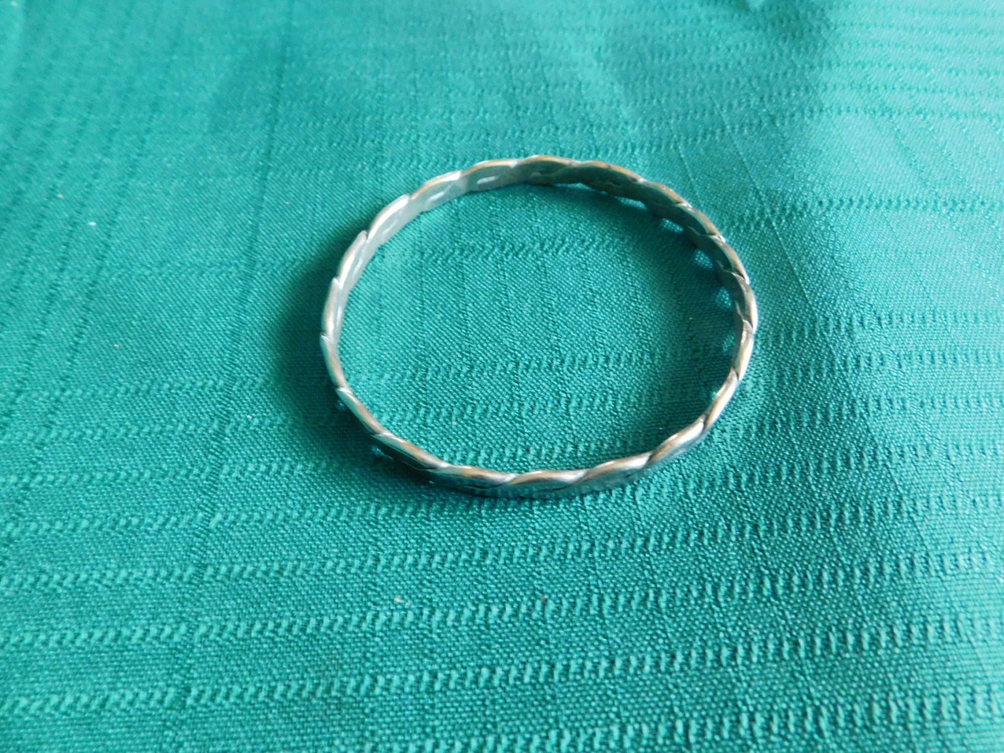 Twisted rope design sterling solid bracelet