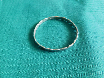 Twisted rope design sterling solid bracelet