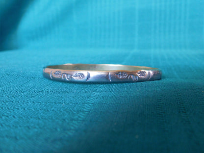 Engraved berries scroll design sterling 925 bracelet solid Mexico