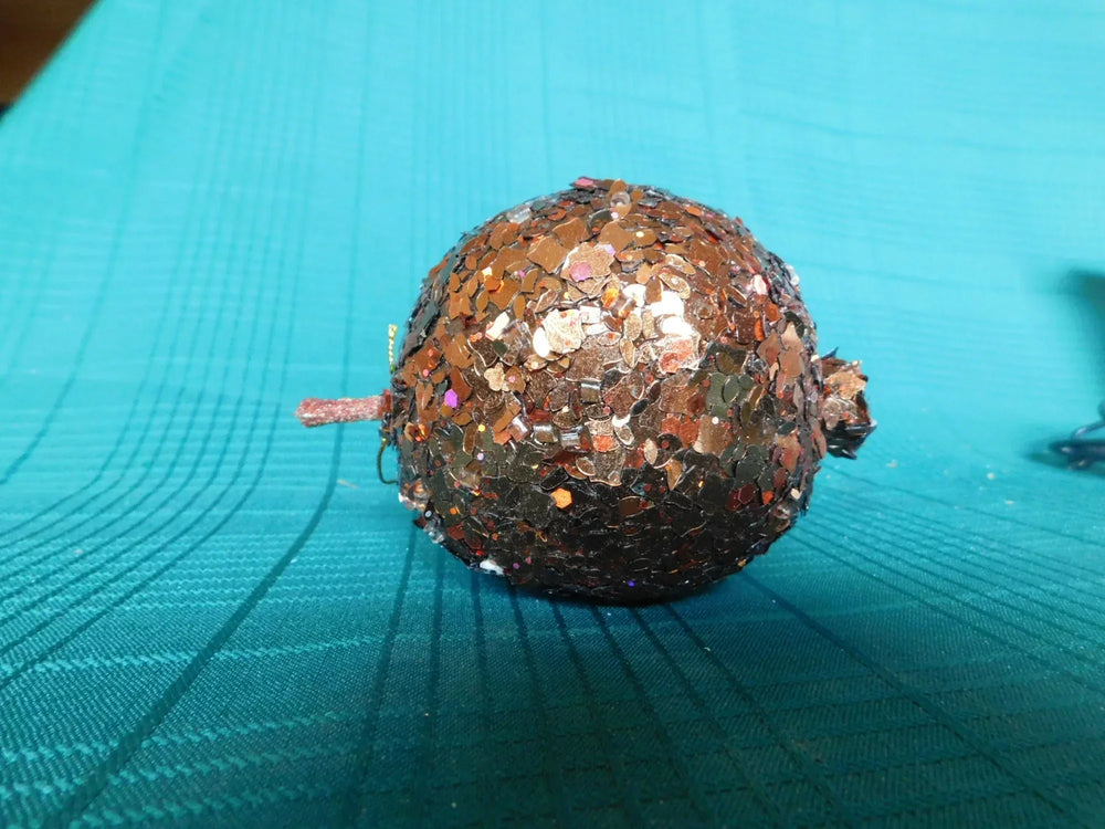 Copper tone metallic flake Apple tree ornament or bowl d??cor