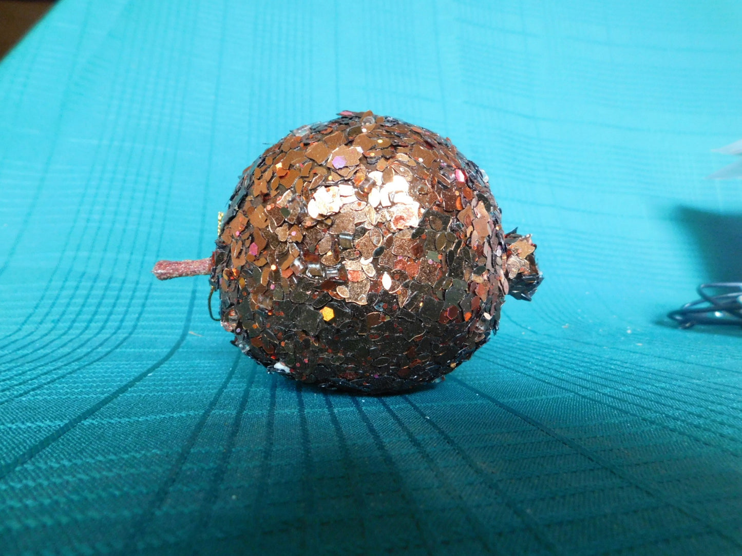 Copper tone metallic flake Apple tree ornament or bowl décor