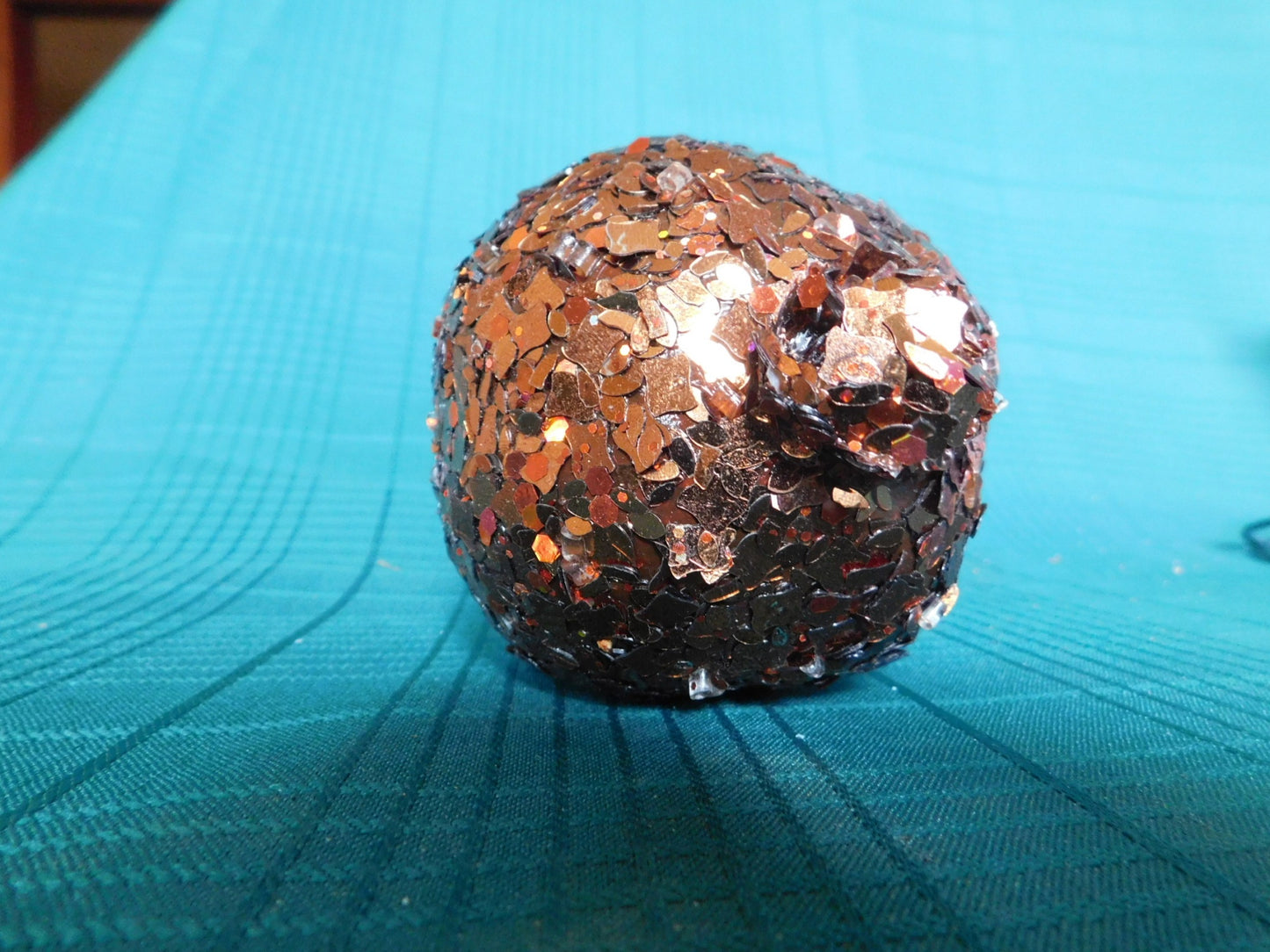 Copper tone metallic flake Apple tree ornament or bowl décor