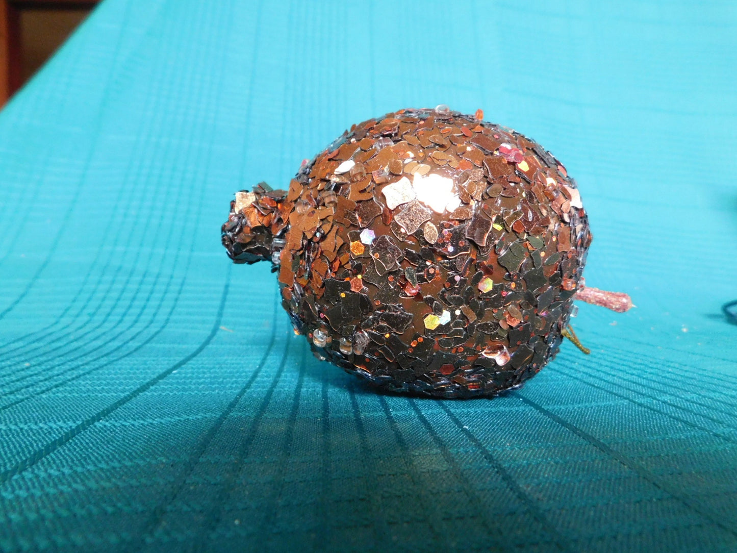 Copper tone metallic flake Apple tree ornament or bowl décor