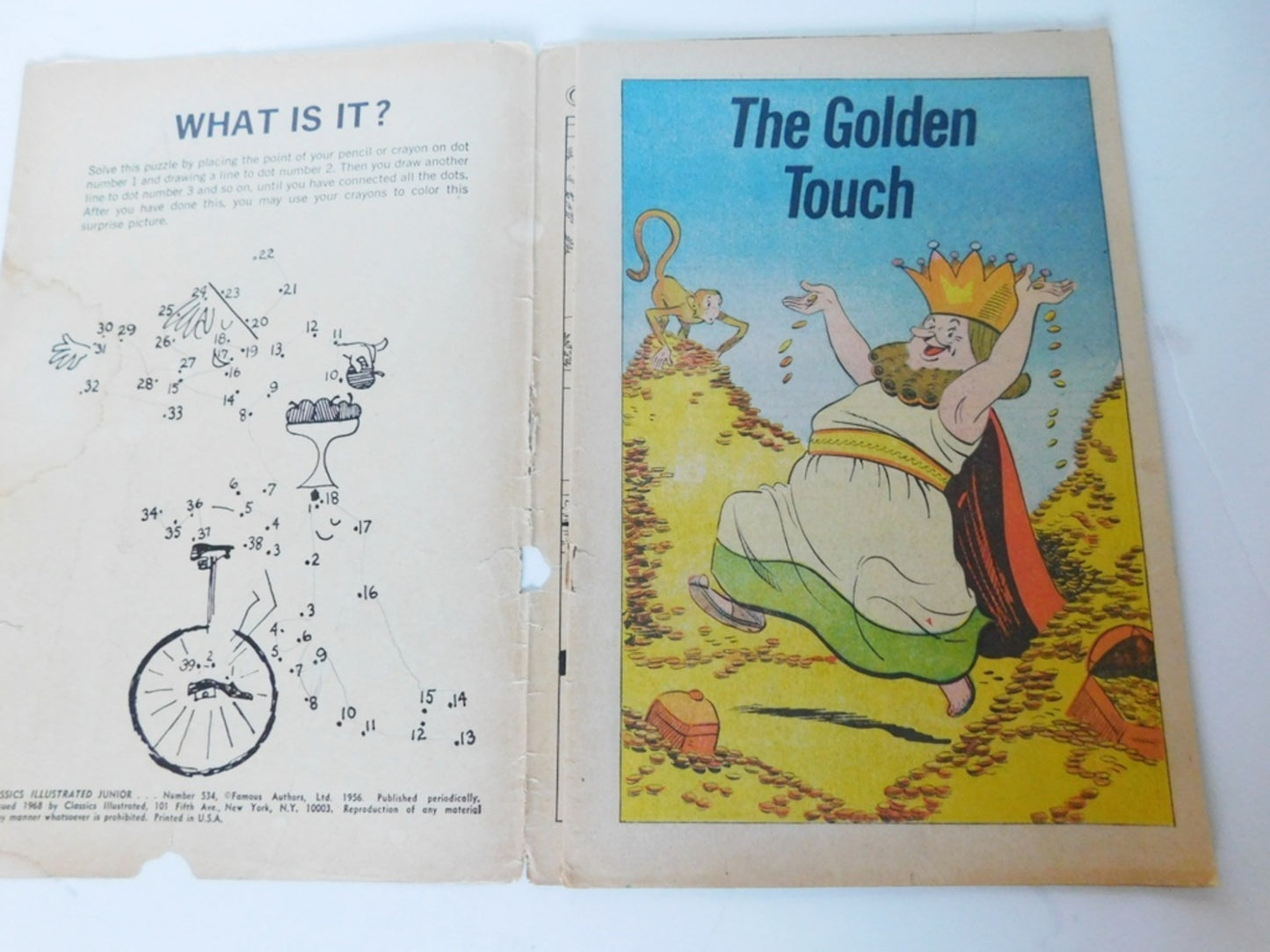 Classics Illustrated Junior The Golden Touch (1968) comic book