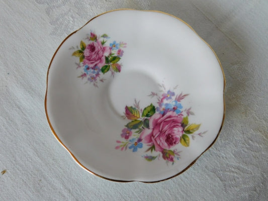 Clare pink blue purple saucer VGU