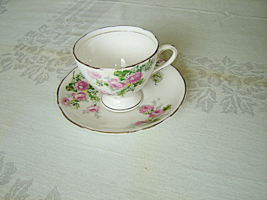 Royal Stafford 1799 pink Rose cup and saucer