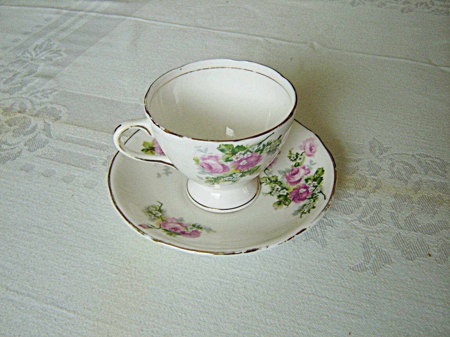 Royal Stafford 1799 pink Rose cup and saucer