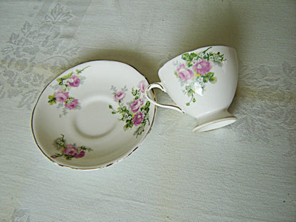 Royal Stafford 1799 pink Rose cup and saucer