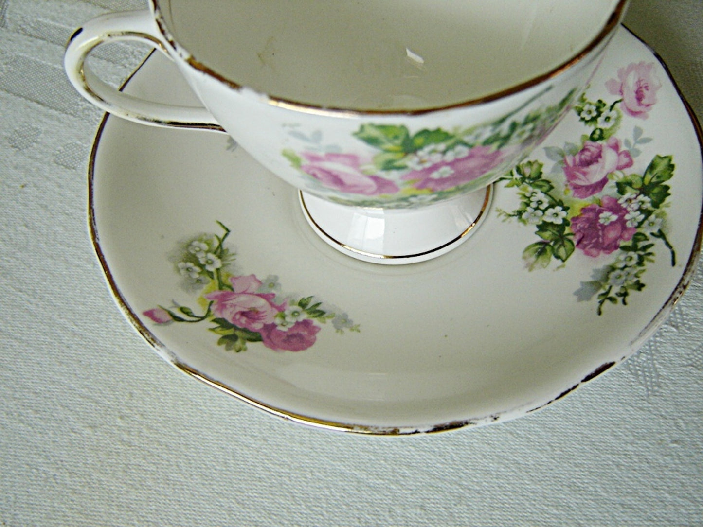 Royal Stafford 1799 pink Rose cup and saucer