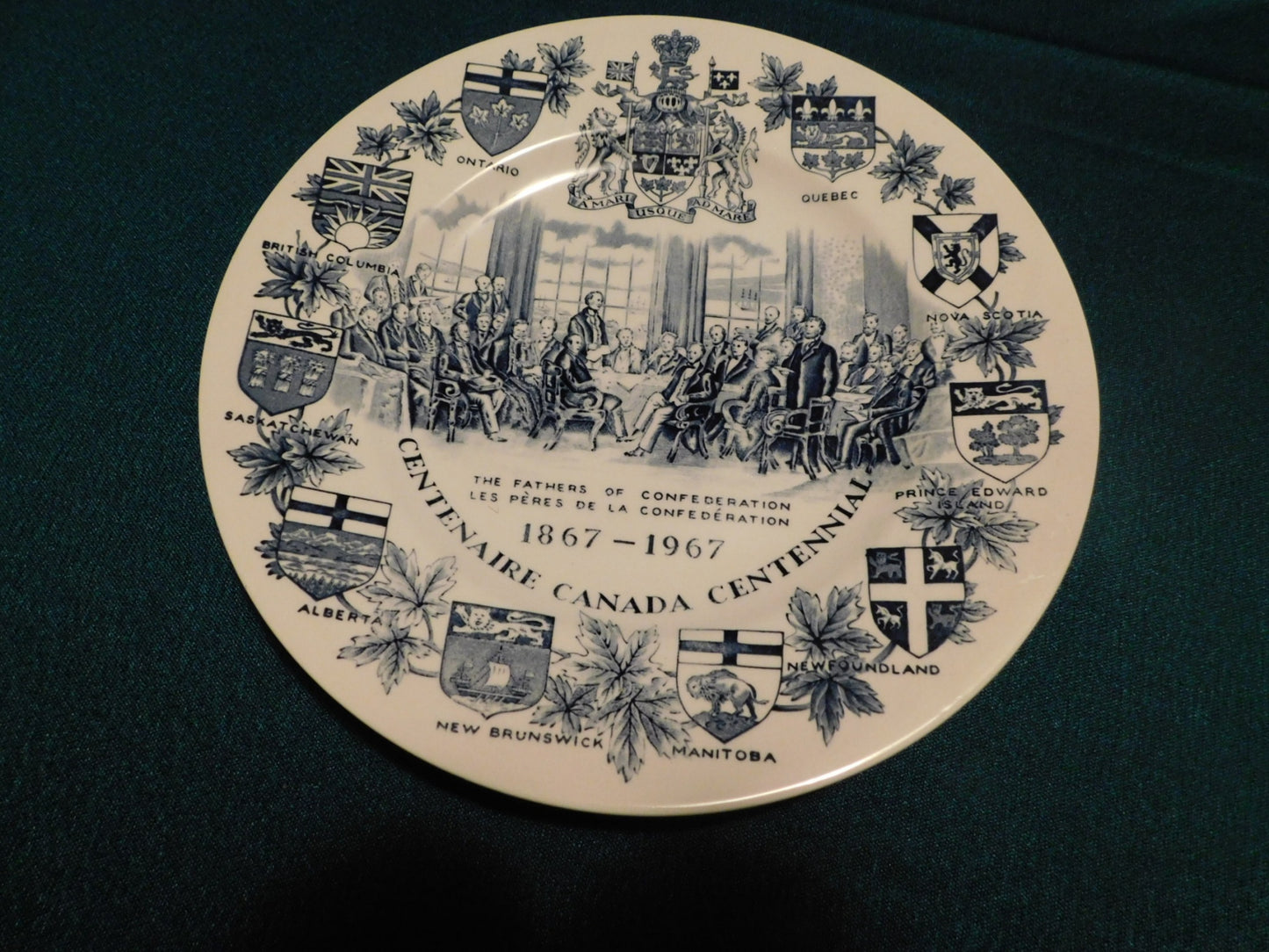 Wood and Sons Canada Centennial 10 inch plate near mint condition