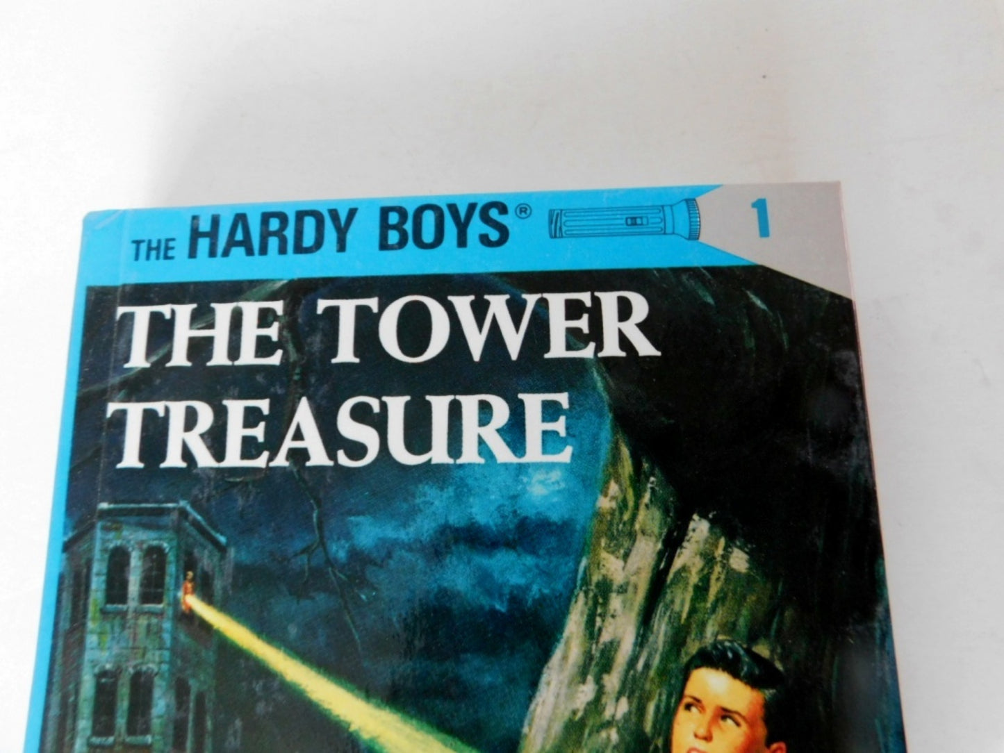 Hardy Boys hardcover book Tower Treasure Flashlight Edition No 1 (1990) NMC