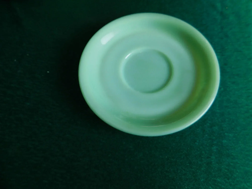 Jadeite Fire-King glass saucer