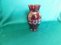 Ruby vase etched flower smooth VGU