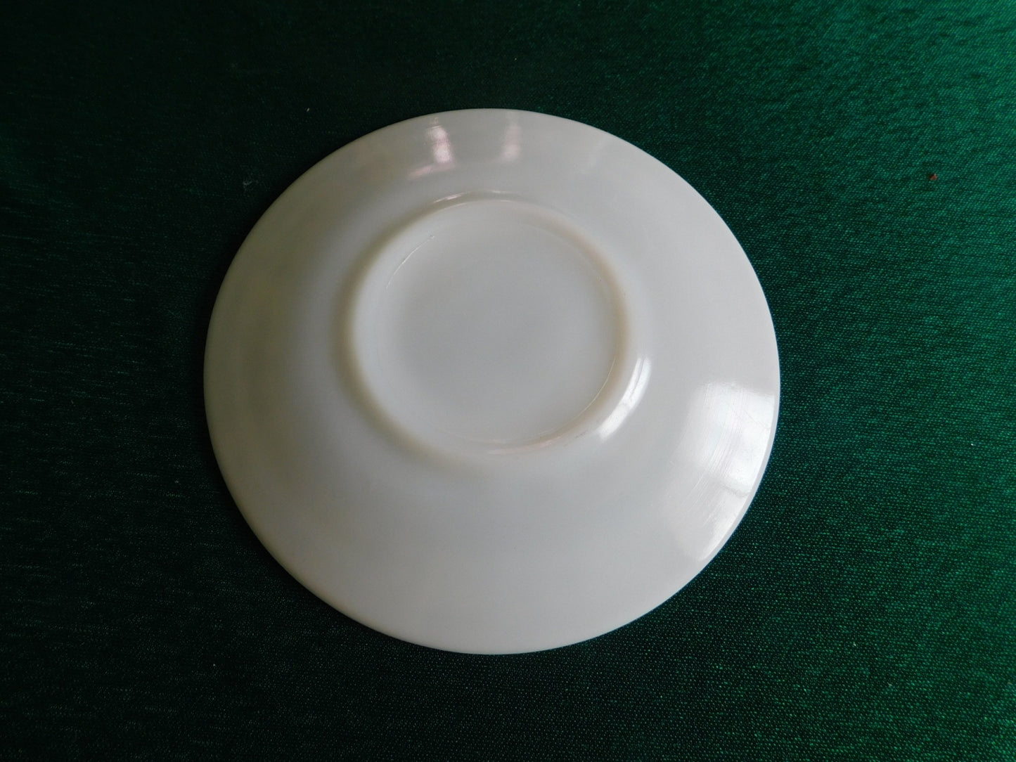 Milk glass floral scroll pattern saucer VGU