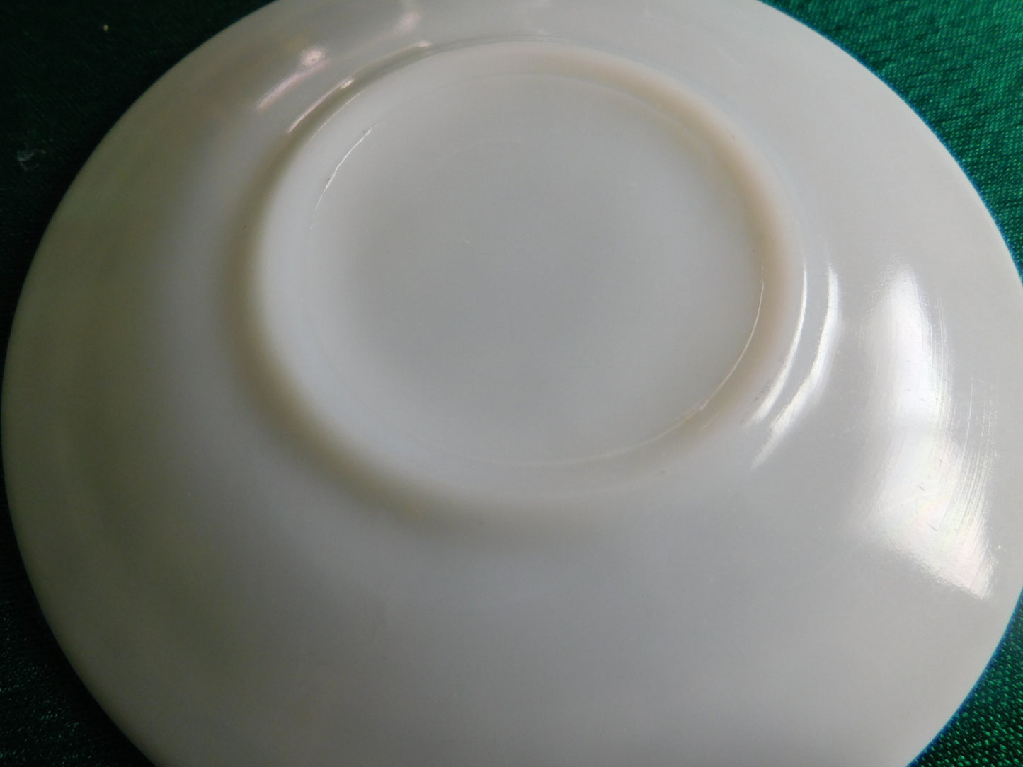 Milk glass floral scroll pattern saucer VGU