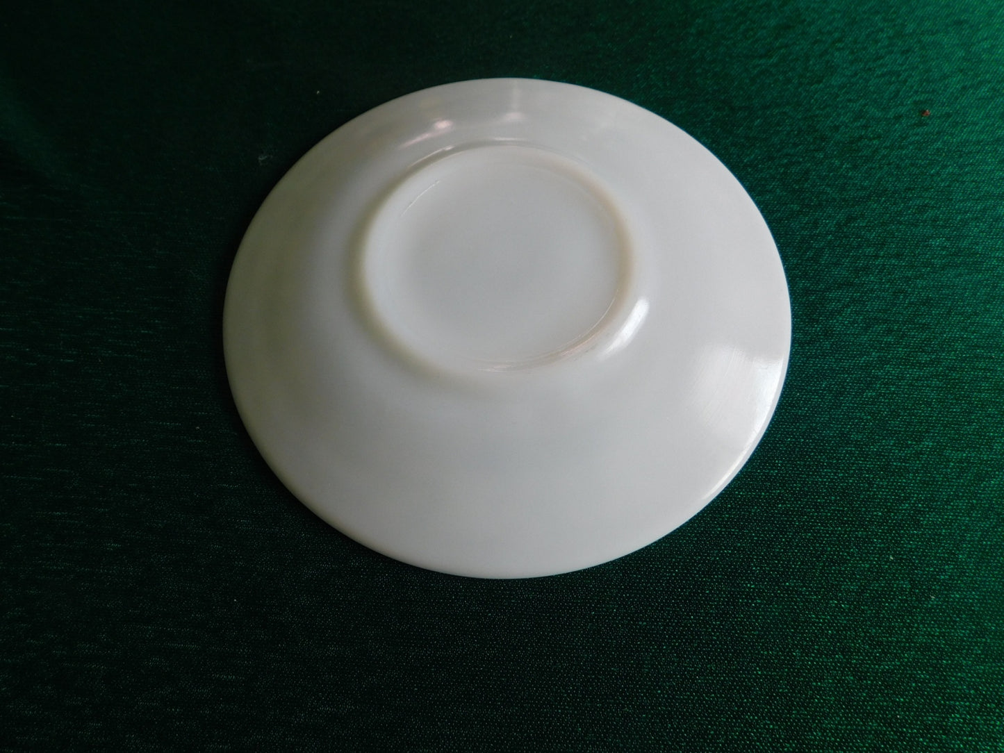 Milk glass floral scroll pattern saucer VGU