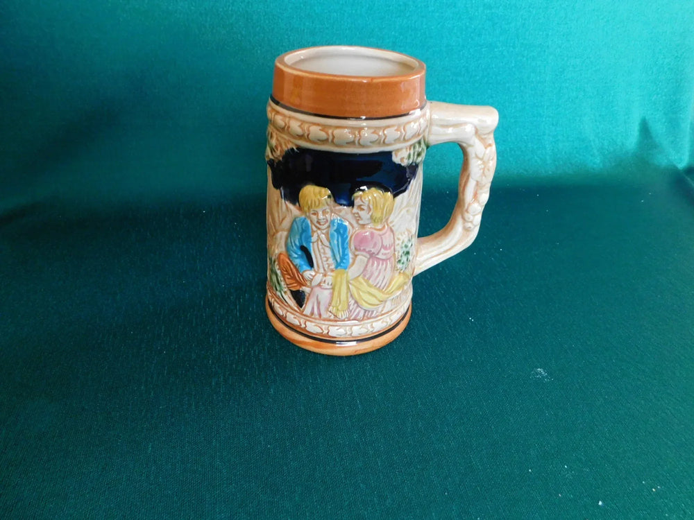 Ceramic Beer Stein ƒ?? Couple Scene ƒ?? Vintage Germanƒ??Style Mug