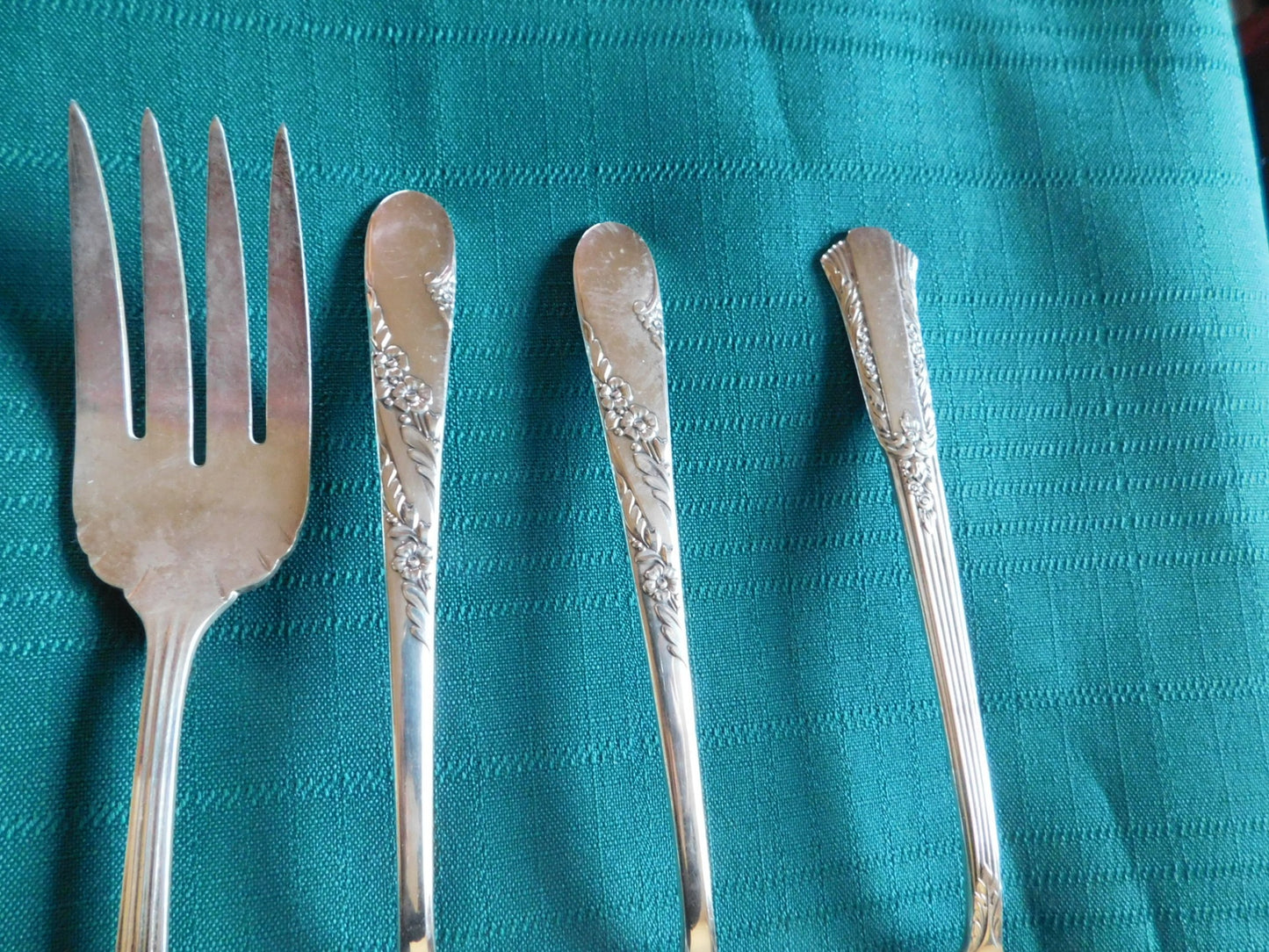 Mixed 5 piece lot of silverplate serving items for repurpose or reuse