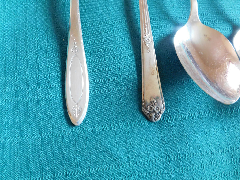 Mixed 5 piece lot of silverplate serving items for repurpose or reuse