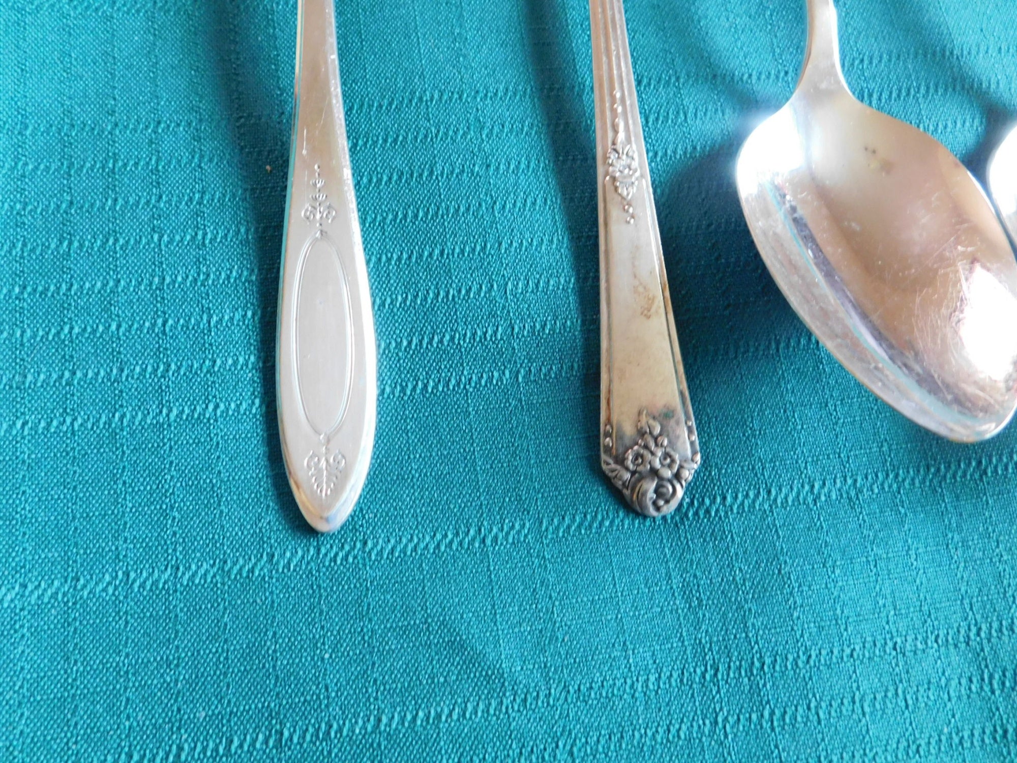 Mixed 5 piece lot of silverplate serving items for repurpose or reuse