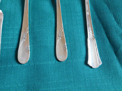 Mixed 5 piece lot of silverplate serving items for repurpose or reuse