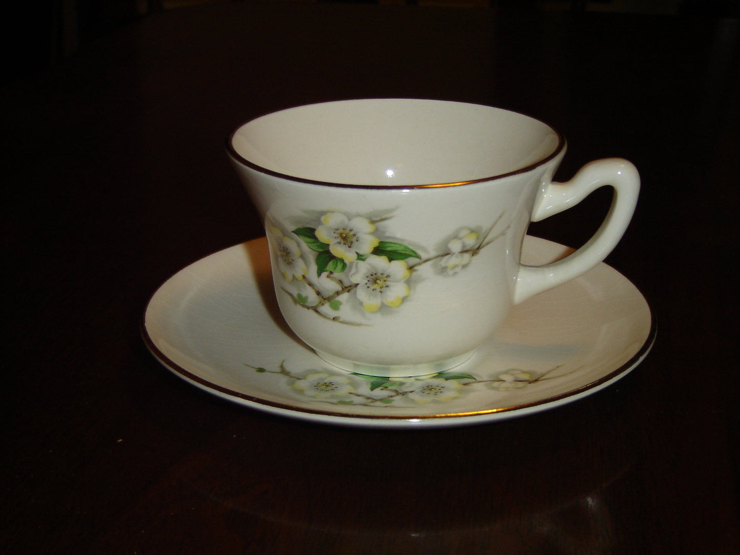 Georgian Studio white flower cup and saucer VGU - Items Tried And True