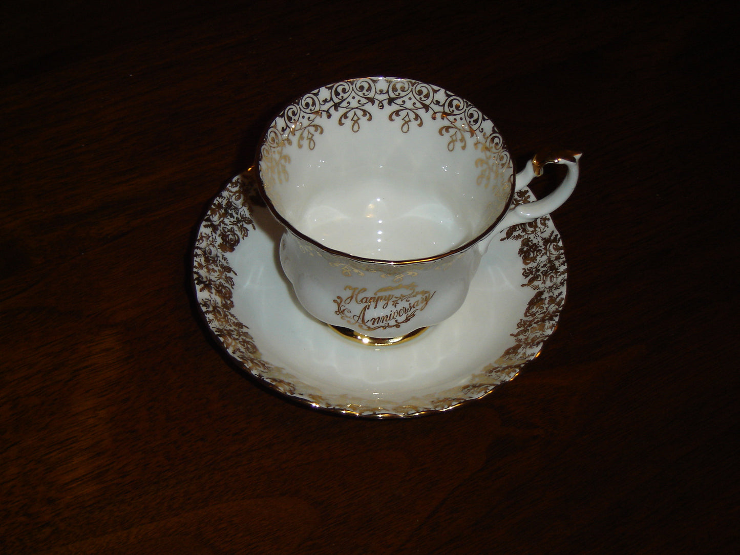 Royal Albert gold anniversary cup and saucer VGU - Items Tried And True