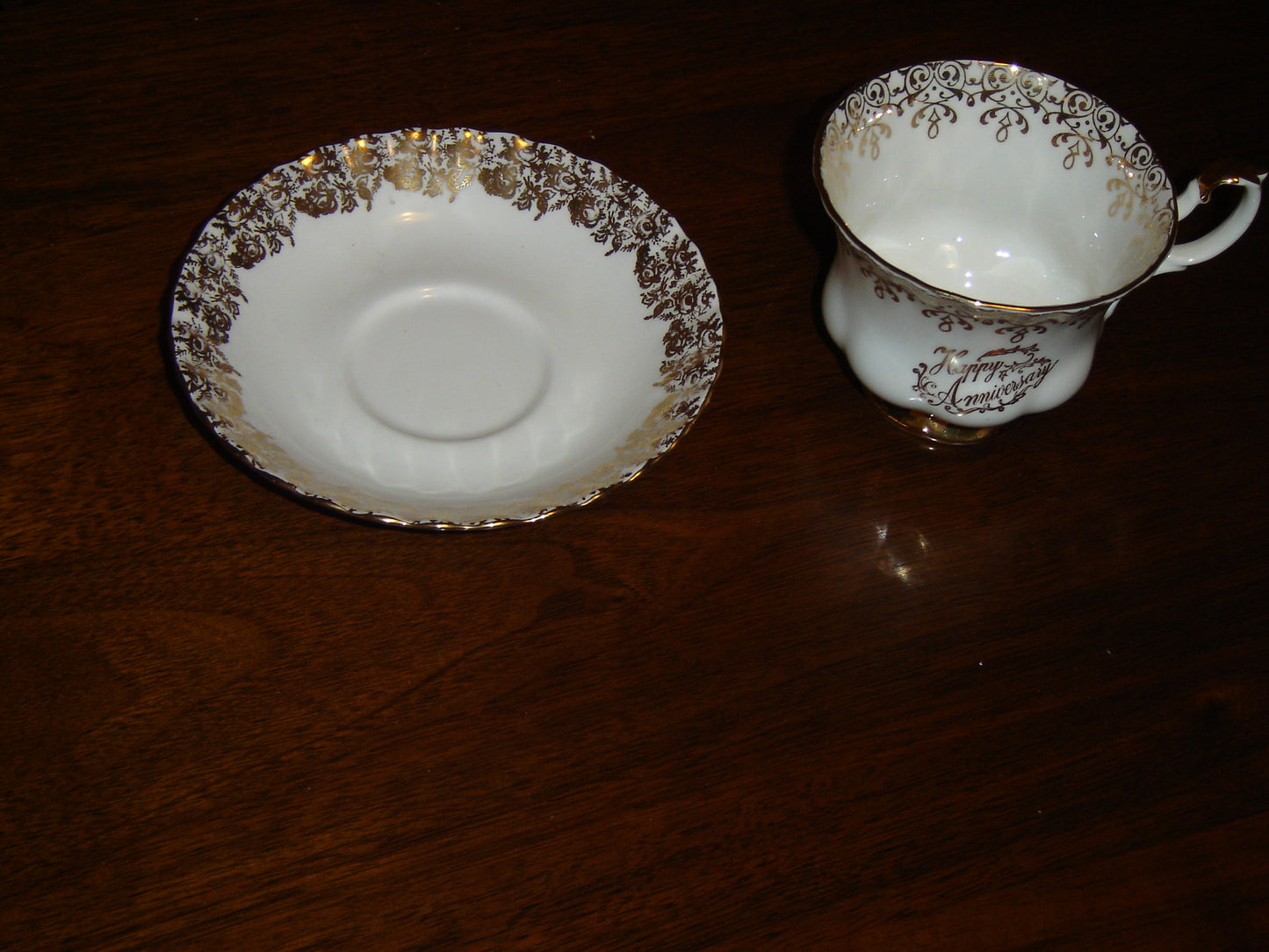 Royal Albert gold anniversary cup and saucer VGU - Items Tried And True