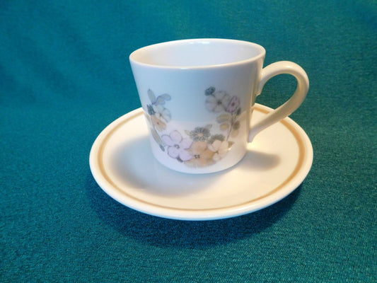 Royal Albert Cottage Flowers flat cup and saucer VGU - Items Tried And True