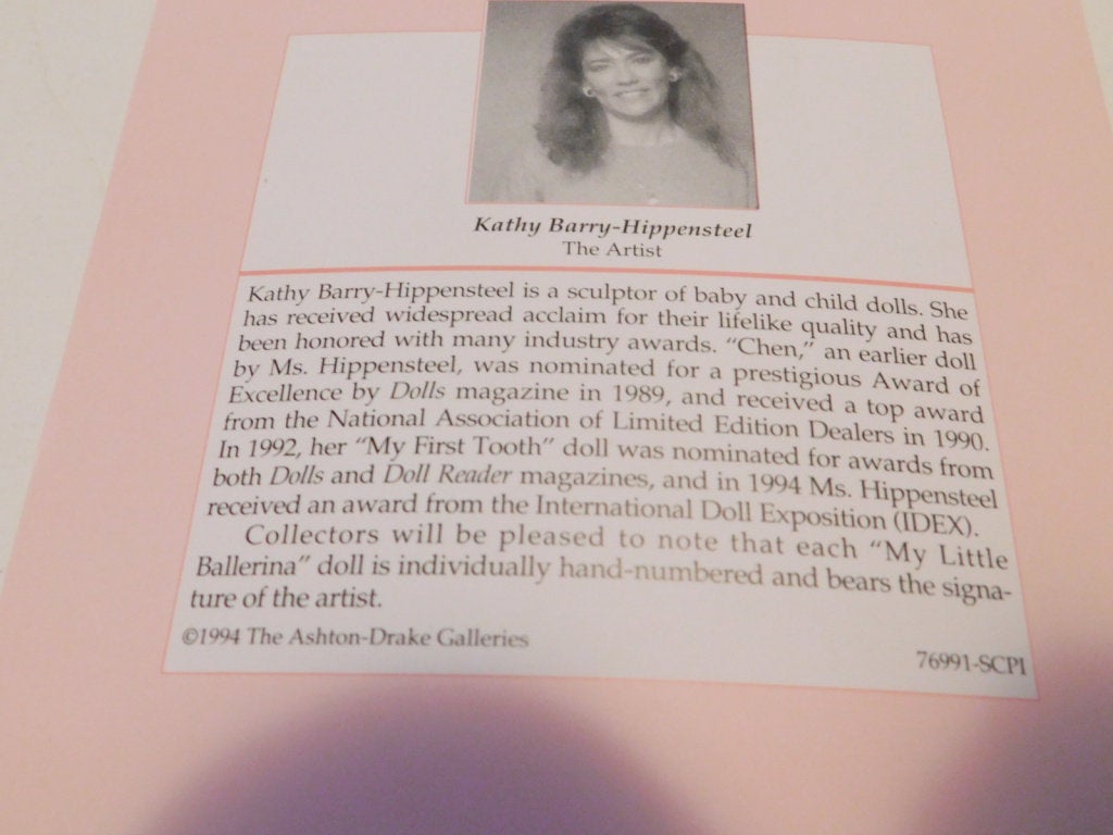 Ashton-Drake Galleries My Little Ballerina Porcelain Doll COA NIB - Items Tried And True