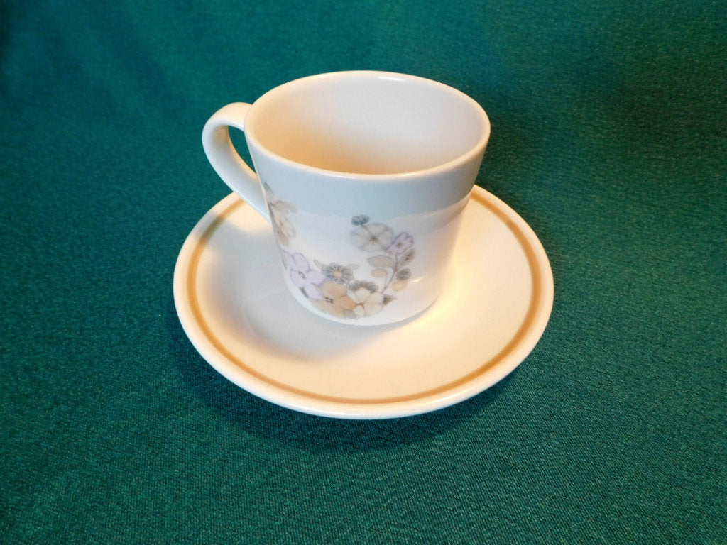 Royal Albert Cottage Flowers flat cup and saucer VGU - Items Tried And True