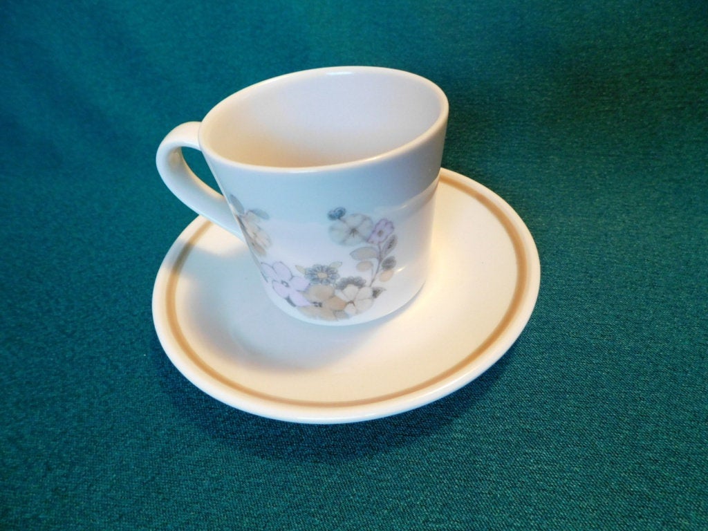 Royal Albert Cottage Flowers flat cup and saucer VGU - Items Tried And True