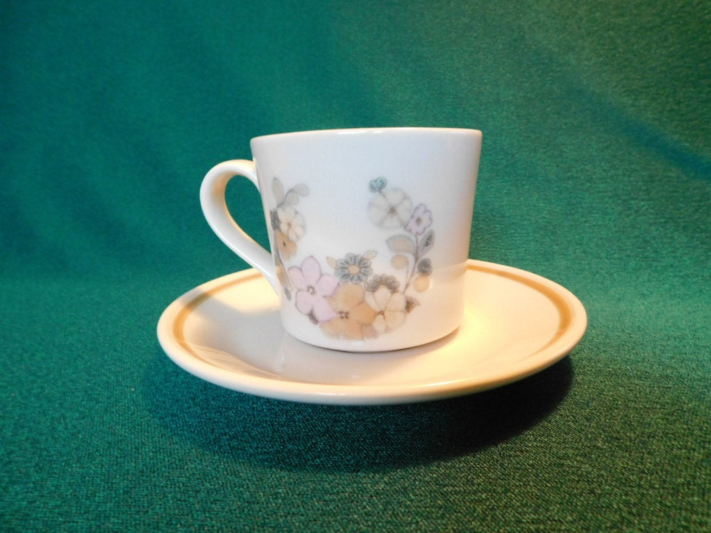 Royal Albert Cottage Flowers flat cup and saucer VGU - Items Tried And True