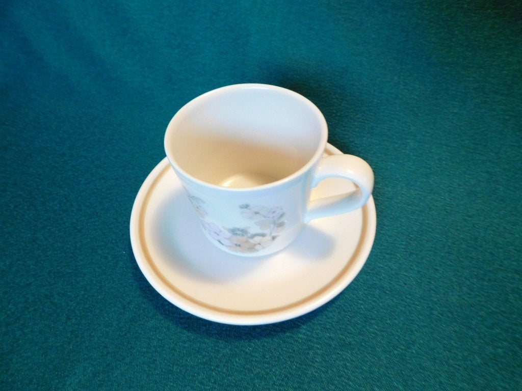 Royal Albert Cottage Flowers flat cup and saucer VGU - Items Tried And True