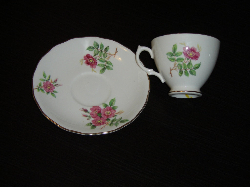 Royal Vale pink flower cup and saucer VGU - Items Tried And True