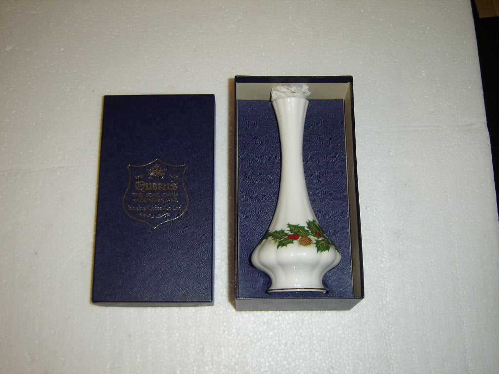 Rosina Queens China Yuletide 7" Bud Vase NIB - Items Tried And True