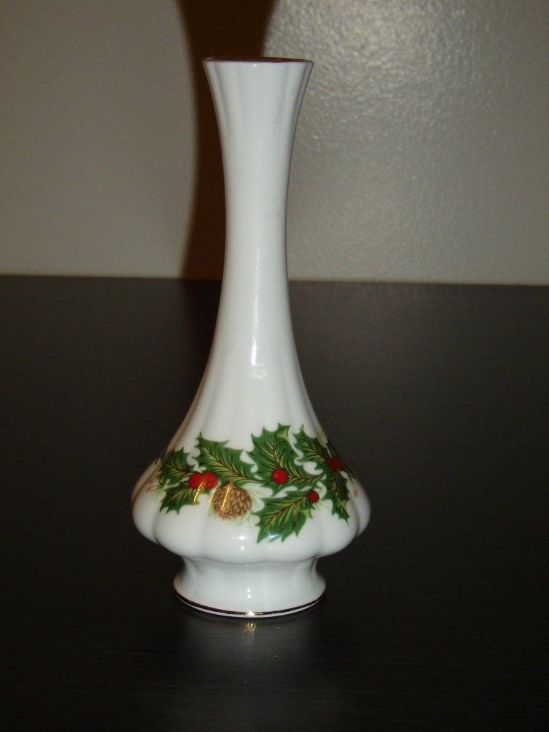 Rosina Queens China Yuletide 7" Bud Vase NIB - Items Tried And True