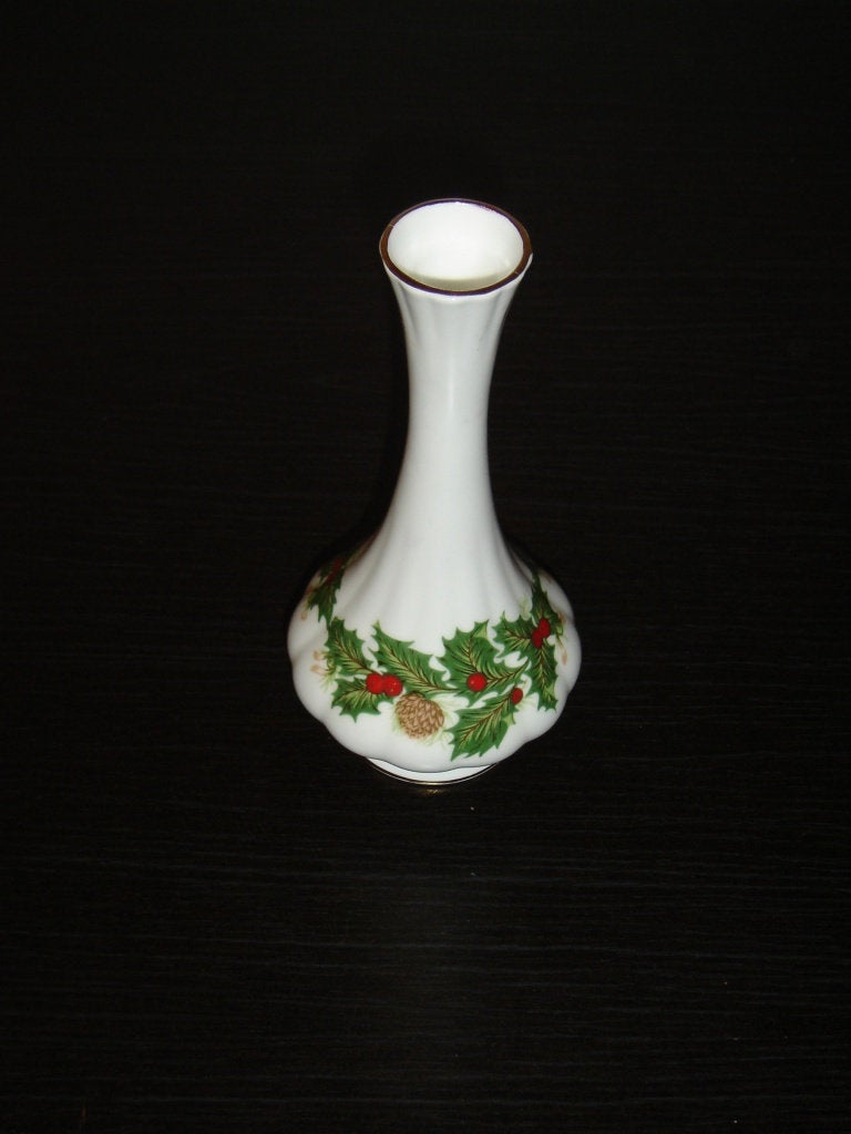 Rosina Queens China Yuletide 7" Bud Vase NIB - Items Tried And True