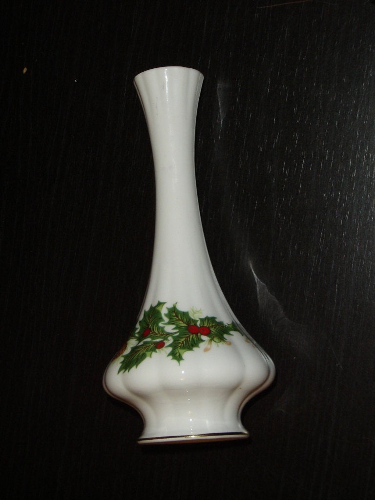 Rosina Queens China Yuletide 7" Bud Vase NIB - Items Tried And True