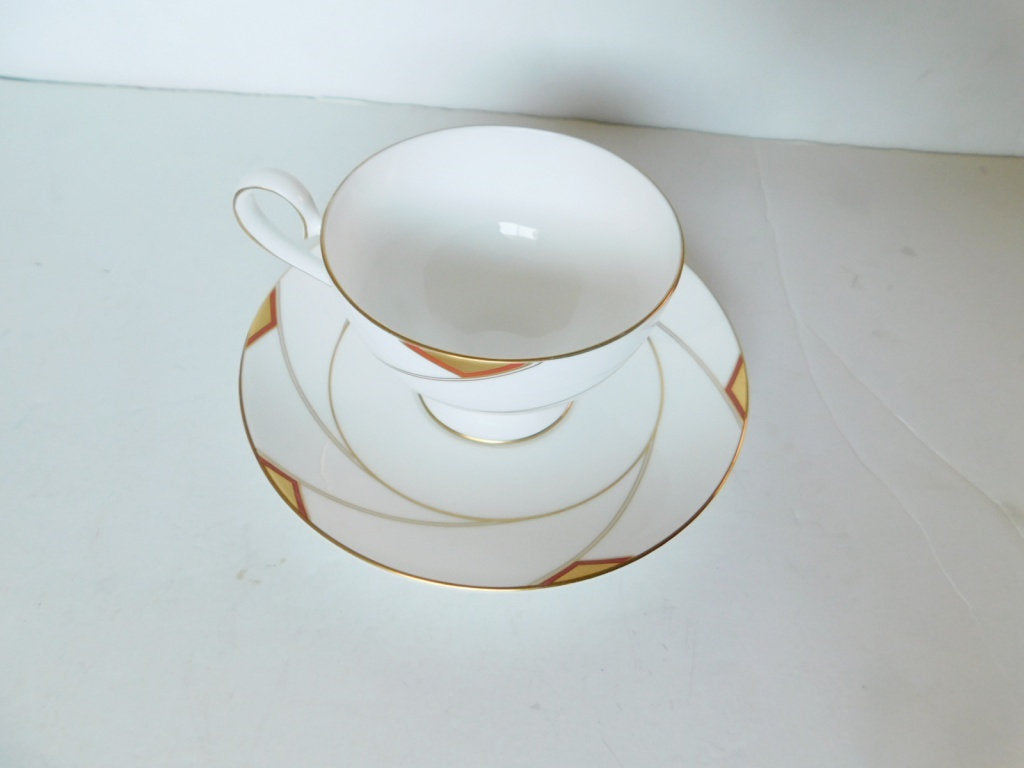 Nikko Rendezvous (1986) rust gold cup and saucer near mint condition - Items Tried And True