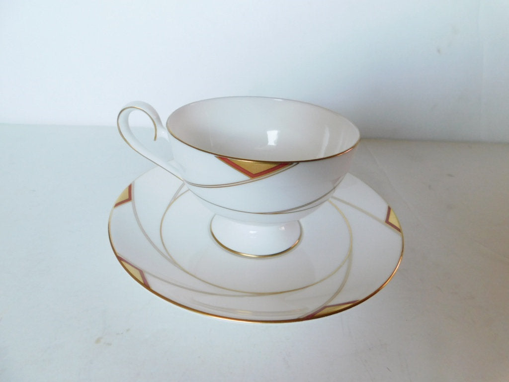 Nikko Rendezvous (1986) rust gold cup and saucer near mint condition - Items Tried And True