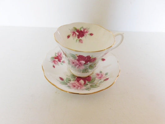 Royal Albert pink red Rose cup and saucer near mint condition - Items Tried And True