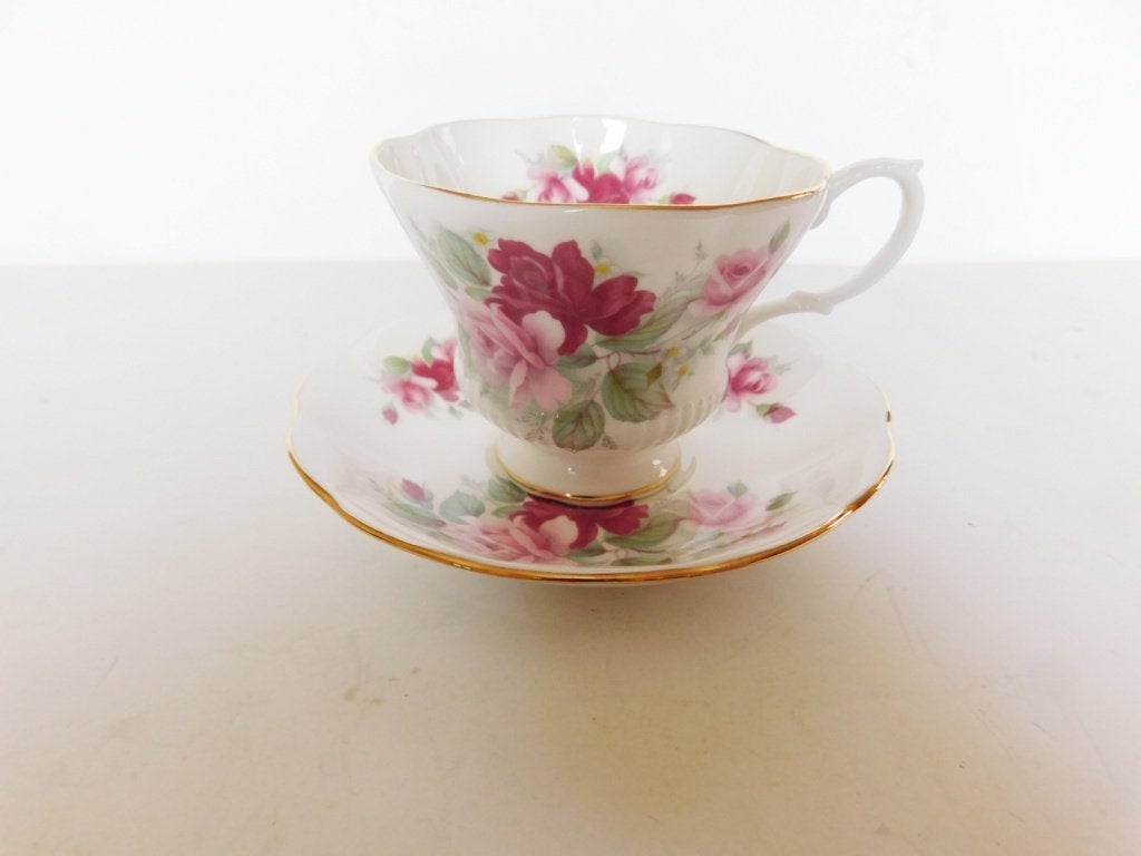 Royal Albert pink red Rose cup and saucer near mint condition - Items Tried And True