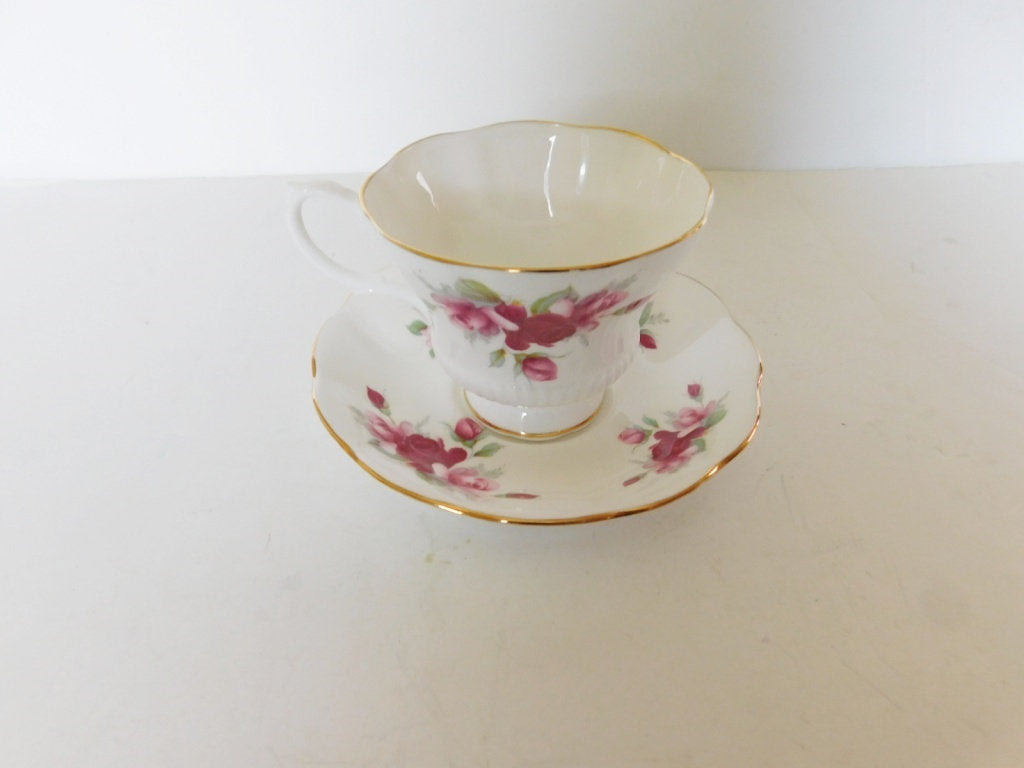 Royal Albert pink red Rose cup and saucer near mint condition - Items Tried And True