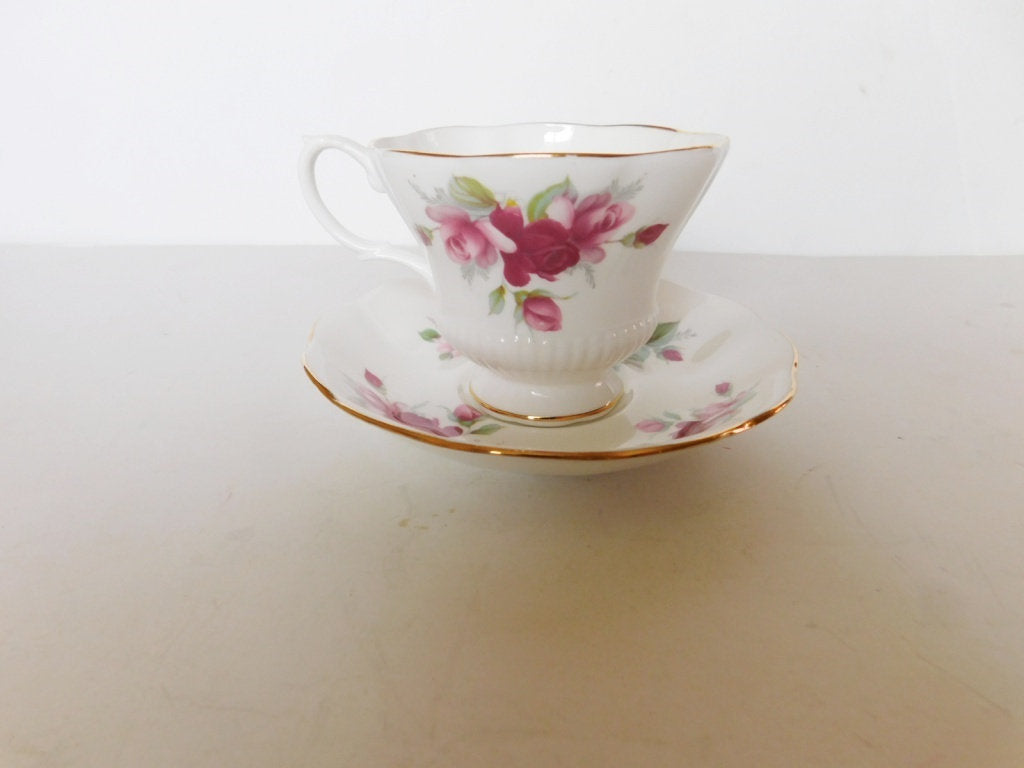 Royal Albert pink red Rose cup and saucer near mint condition - Items Tried And True