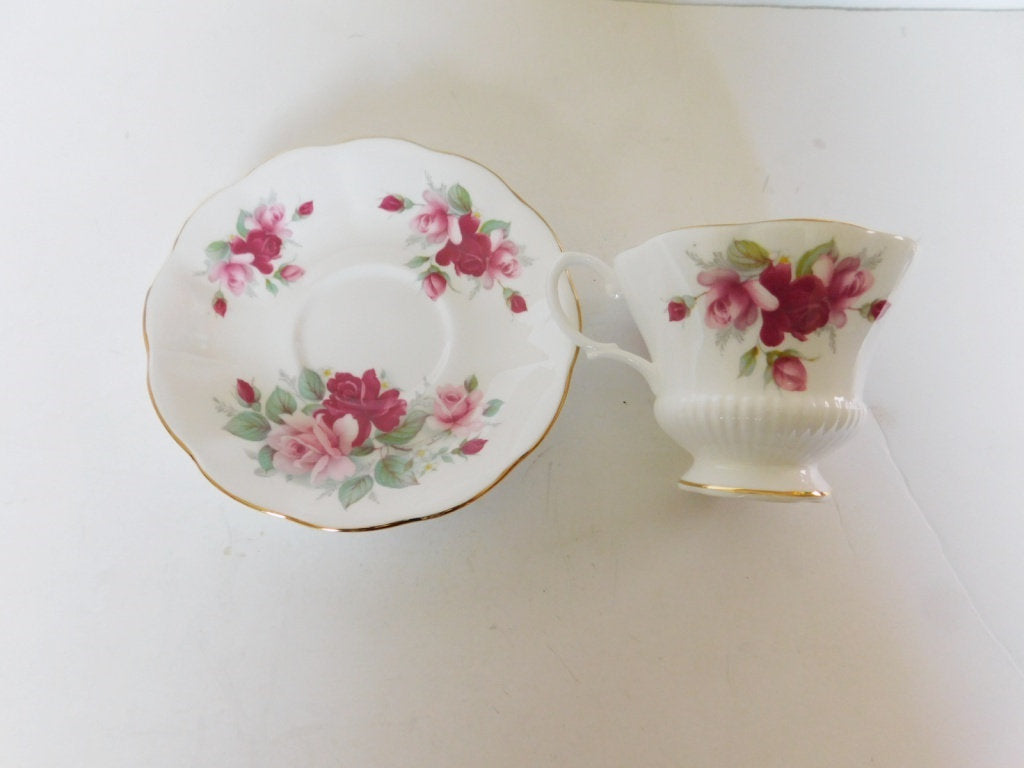 Royal Albert pink red Rose cup and saucer near mint condition - Items Tried And True