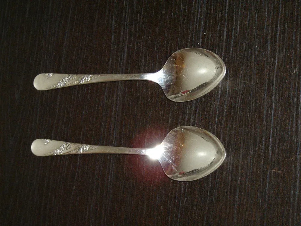 Pair of Tudor Plate Bridal Wreath (1950) Tablespoons (serving spoons)