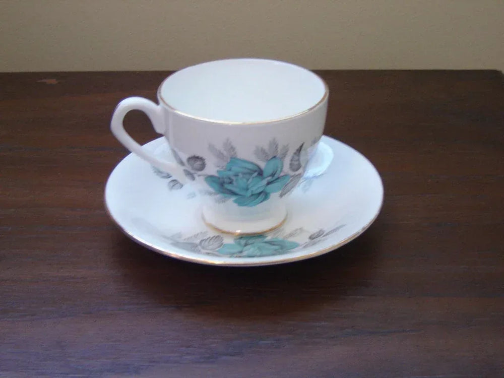 Elizabethan 878 blue Rose cup and saucer